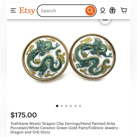 Vintage Toshikane Porcelain Dragon Cufflinks - Picture 7 of 7